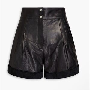 NWT IRO 100% Lambskin Black Leather Shorts sz FR 36